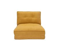 Miliboo - Chauffeuse 1 place convertible en tissu effet velours jaune moutarde SALLY