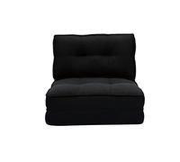 Miliboo Chauffeuse 1 Place Convertible en Tissu Noir Sally