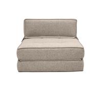 Chauffeuse 1 place convertible en tissu taupe KATY