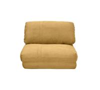 Miliboo Chauffeuse 1 Place Convertible en Tissu Velours côtelé Jaune Curry Spencer