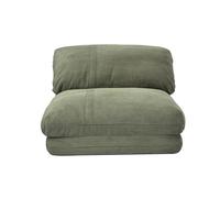 Miliboo Chauffeuse 1 Place Convertible en Tissu Velours côtelé Vert Kaki Spencer