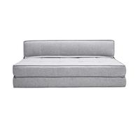 Miliboo - Chauffeuse 2 places convertible en tissu gris clair KATY