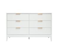 Miliboo Commode Blanche Mat et métal doré 6 tiroirs L120 cm Giana
