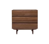 Commode finition bois foncé noyer 3 tiroirs L80 cm SANAA
