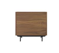 Miliboo Commode Vintage en Bois foncé Noyer et métal Noir 3 tiroirs L81 cm Manny