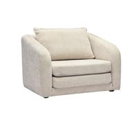 Fauteuil convertible en tissu effet velours texturé beige MAHAUT