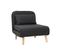 Fauteuil scandinave convertible tissu gris foncé AMIKO