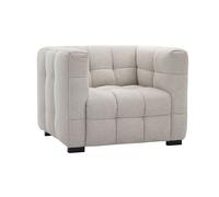 Fauteuil design en tissu effet velours texturé beige CORTO