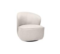 Miliboo - Fauteuil design pivotant en tissu effet velours texturé beige AMBER