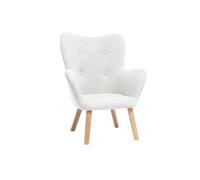 Fauteuil enfant scandinave en tissu gris polaire et bois clair BABY BRISTOL