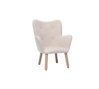 Fauteuil enfant scandinave en tissu rose poudré et bois clair BABY BRISTOL