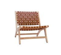 Fauteuil ethnique en bois et sangles tressées marron BONDI
