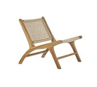 Miliboo - Fauteuil lounge en bois teck massif et corde tressée SUMBA