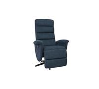 Fauteuil pivotant relax manuel en tissu chenille bleu foncé NELSON