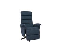 Fauteuil pivotant relax manuel en tissu chenille bleu foncé NELSON