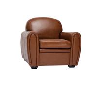 Miliboo - Fauteuil vintage cuir marron CLUB