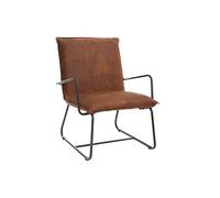 Miliboo Fauteuil Vintage Marron et métal Noir Mercy