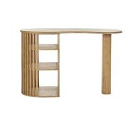 Ilot - table de bar avec rangements en bois manguier massif H90 cm LOBIO