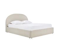 Lit coffre 2 places 160x200 cm en tissu beige OREN