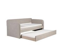 Lit gigogne en tissu taupe 90 x 190 cm EDISON