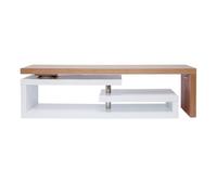 Meuble TV design modulable blanc et bois clair chêne L255 cm MAX