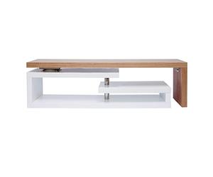 Miliboo Meuble TV Design modulable Blanc et Bois Clair chêne L255 cm Max