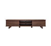 Miliboo Meuble TV Vintage Bois foncé Noyer 2 Portes L180 cm Fifties