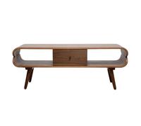 Meuble TV vintage en bois foncé avec rangements L132 cm TAKLA