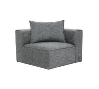 Module d'angle droit pour canapé en tissu chiné gris foncé KERRY