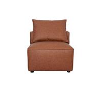 Miliboo - Module droit pour canapé en cuir marron FERGUS