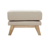 Miliboo - Pouf repose-pieds déhoussable scandinave en tissu beige et bois clair OSLO