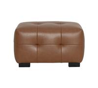 Pouf repose-pieds design en cuir marron CORTO