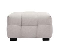 Pouf repose-pieds design en tissu effet velours texturé beige CORTO
