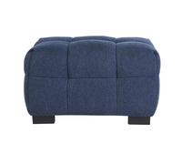 Pouf repose-pieds design en tissu effet velours texturé bleu foncé CORTO