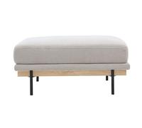 Miliboo Pouf Repose Pieds en Tissu Chenille Beige et métal Noir Todd