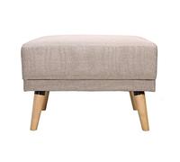 Miliboo Pouf Repose-Pieds scandinave en Tissu Beige et Bois Clair Ulla