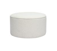 Miliboo Pouf Rond en Tissu Effet Laine bouclée Blanc D70 cm Paul