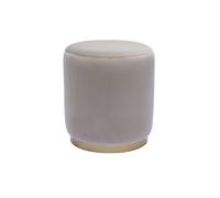 Miliboo - Pouf rond en velours taupe et métal doré D40 cm AMAYA