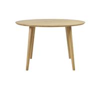 Miliboo - Table à manger ronde en bois clair chêne massif D120 cm OKSANA