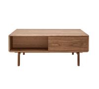 Miliboo - Table basse rectangulaire avec rangements 2 tiroirs bois foncé noyer L100 cm SUVA