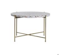 Miliboo - Table basse ronde design en terrazzo et métal doré D55 cm MEZZO