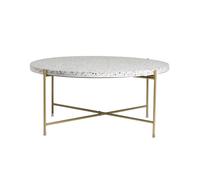Miliboo - Table basse ronde design en terrazzo et métal doré D81 cm MEZZO