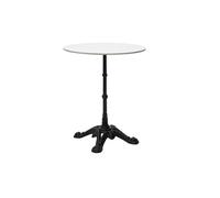 Table bistrot ronde en marbre blanc et métal noir L60 cm CONTY -