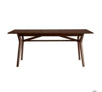 Table extensible rallonges intégrées rectangulaire bois foncé noyer L180-220 cm FOSTER