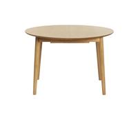 Table extensible rallonges intégrées ronde en bois clair chêne L115-154 cm EGO