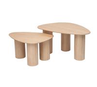 Miliboo - Tables basses gigognes design en bois clair (lot de 2) FOLEEN