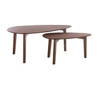 Tables basses gigognes scandinaves bois foncé noyer (lot de 2) ARTIK