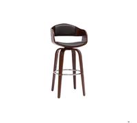 Miliboo Tabouret de Bar Design Noir et Bois foncé Noyer H65 cm pivotant 360° GAO