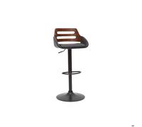 Tabouret de bar relevable design noir et noyer PERNIK