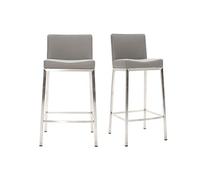 Miliboo Tabouret Design Gris H66 cm (Lot de 2) Epsilon